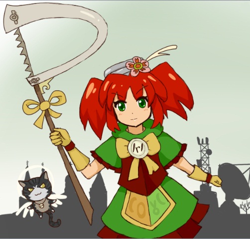 В образе мегуки Алёны Соусовой с котом-духом Марсиком из визуальной новеллы «Лабуда»