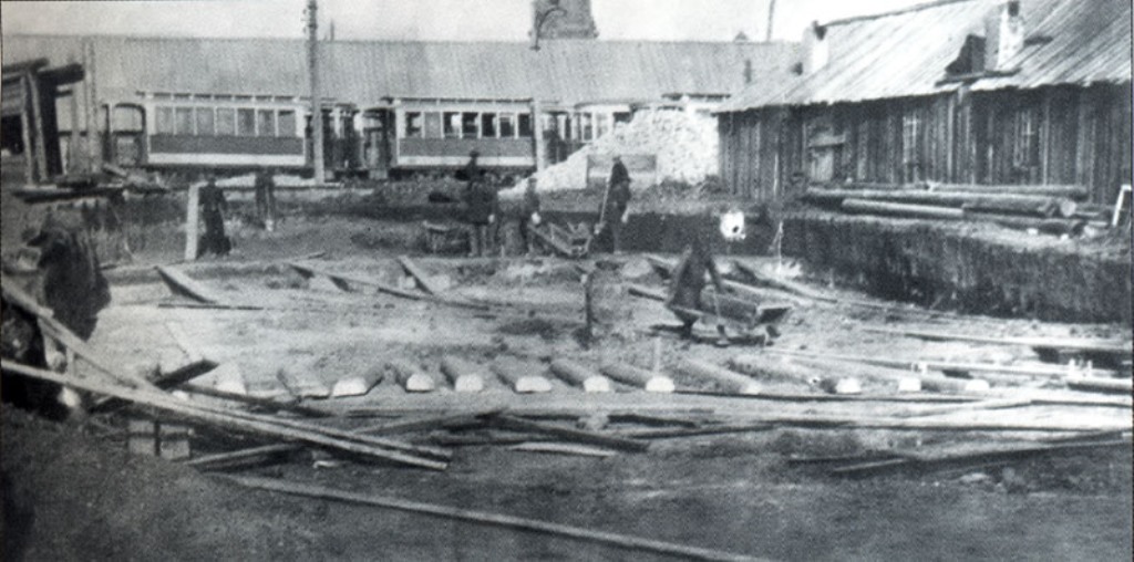 Строительство трампарка, 1913 г.