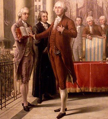 Вашингтон на инаугурации в 1789 году