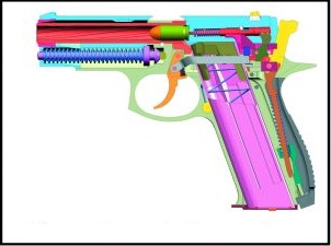 курок предохранительного взвода с включенным предохранителем