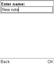 Задание имени новой заметки или папки при сохранении.