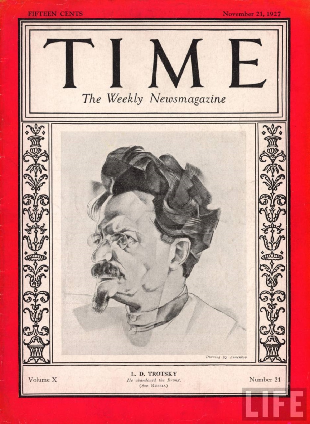 Обложка журнала Time 1927 год