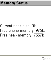 Информация о состоянии памяти.