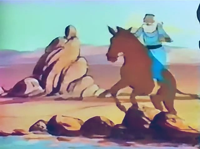 В мультфильме повсеместно используют лошадей...