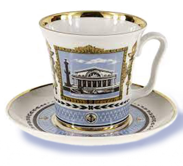 Чайная пара. «Ленинград», Ленинградский фарфоровый завод, 1975