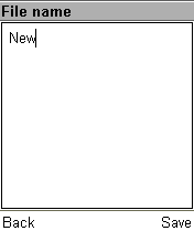 Ввод имени файла при сохранении.