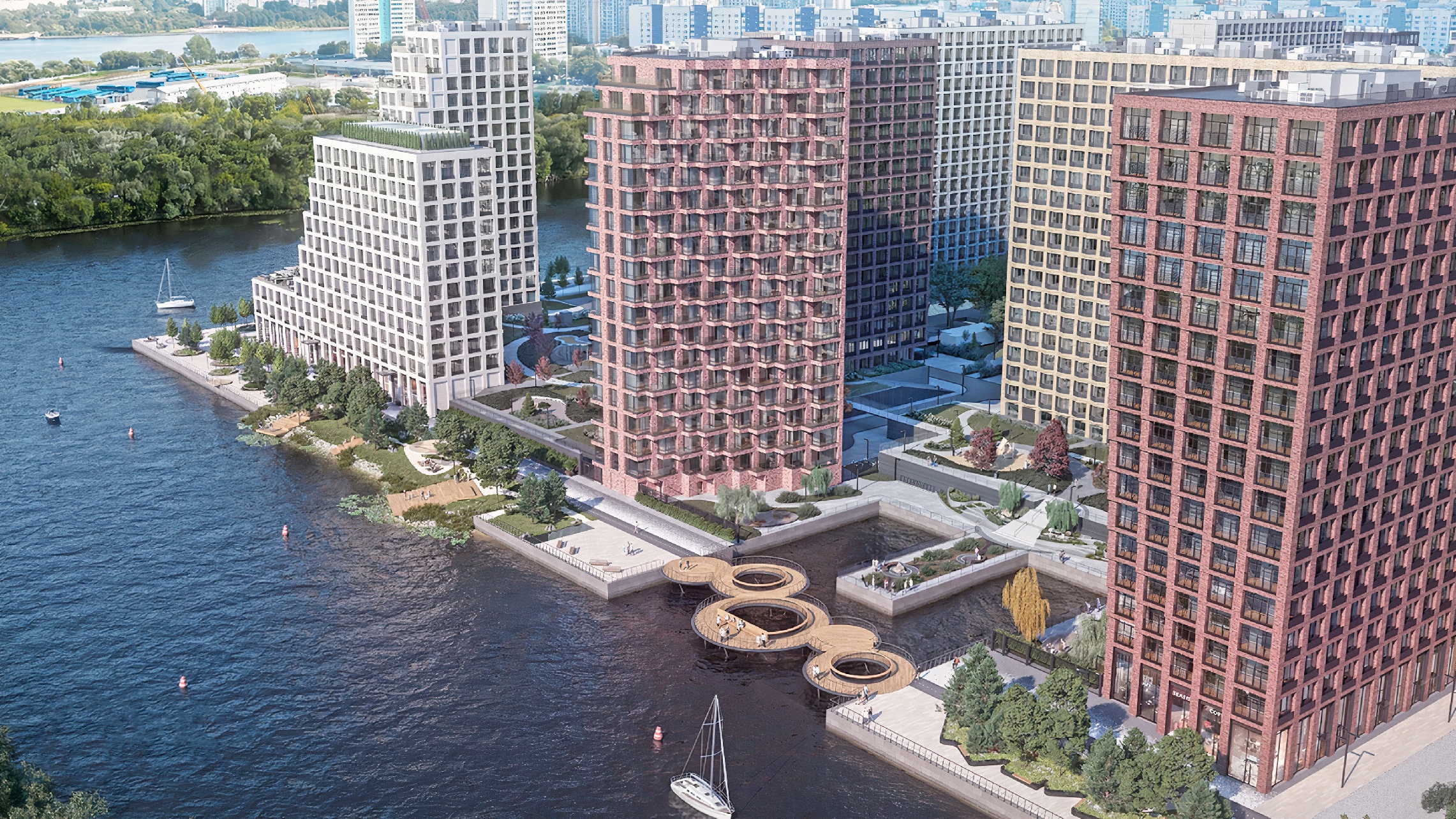 Визуализация жилого комплекса "River Park Коломенское" на ул. Речников в Москве