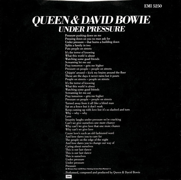 Задняя обложка британского 7" сингла