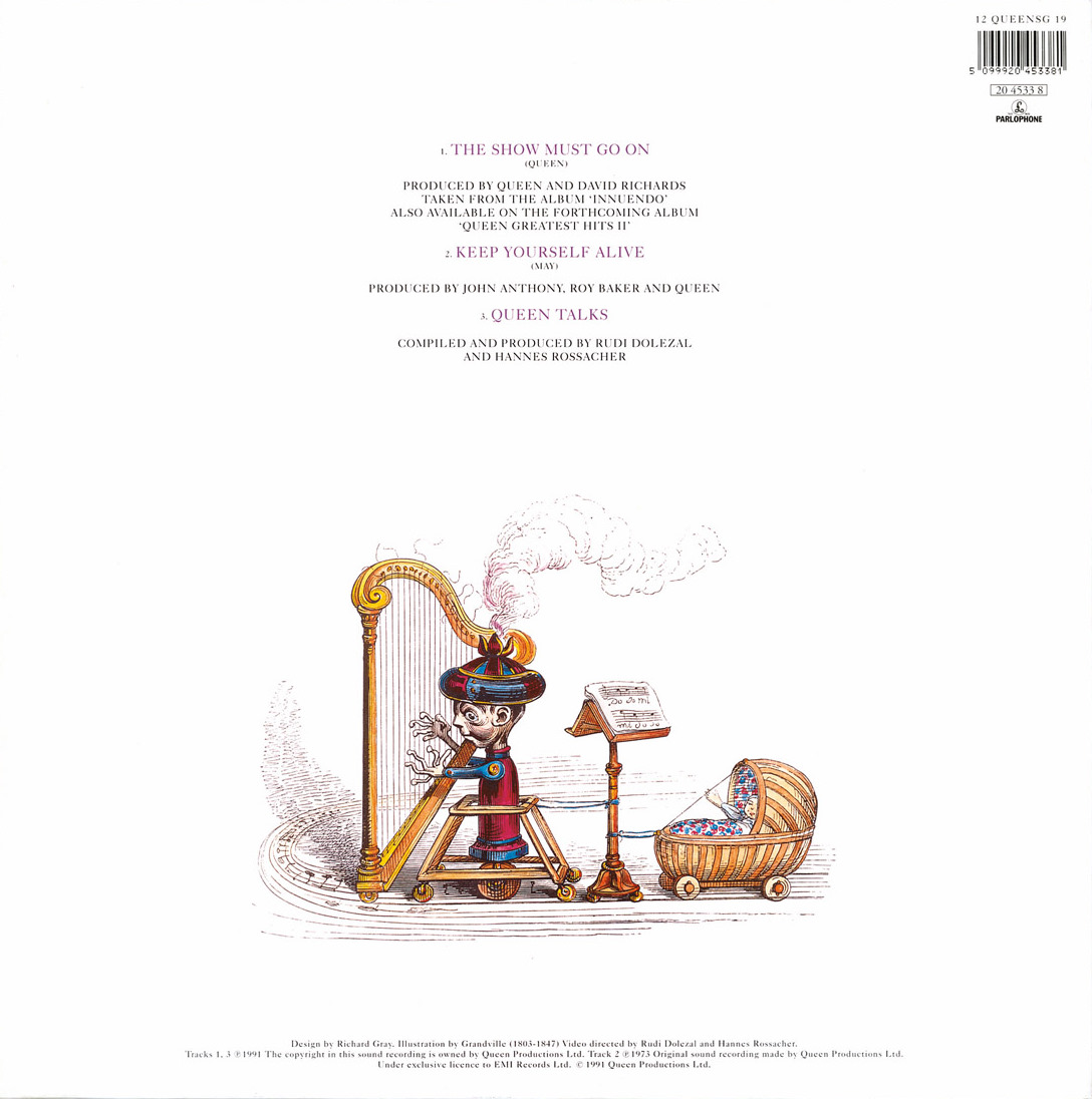 Задняя обложка сингла The Show Must Go On