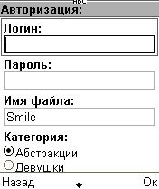 Параметры входа на сервер BArtWell.Ru