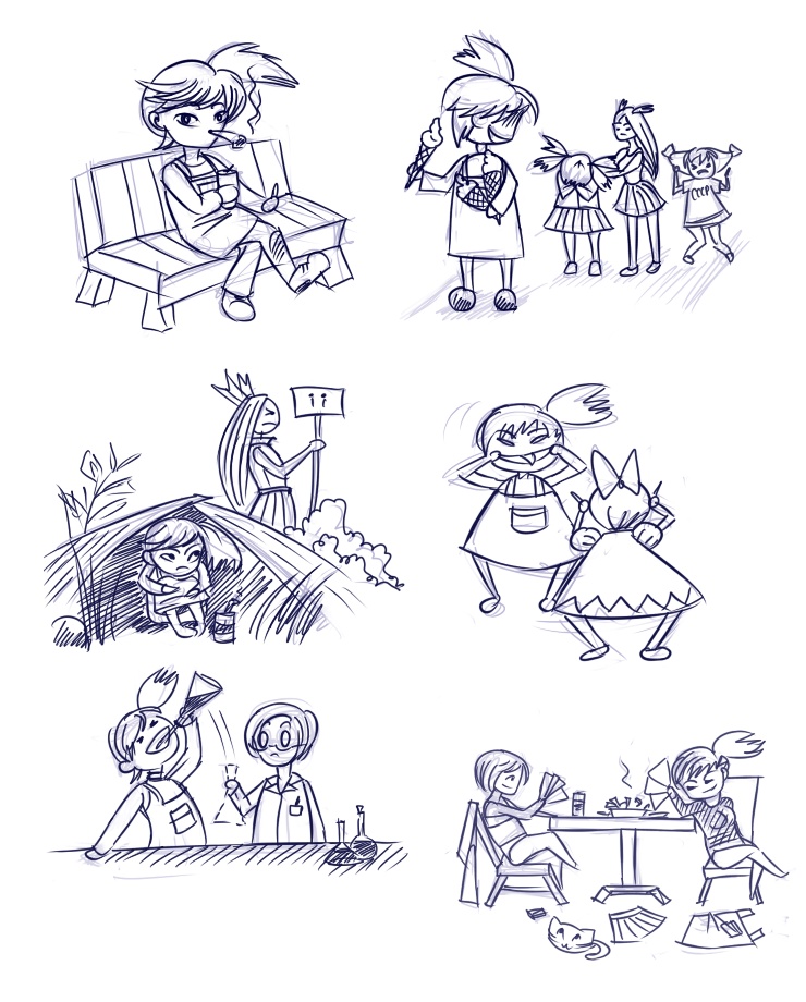 Первые эскизы: всё об ЭФГ-тян