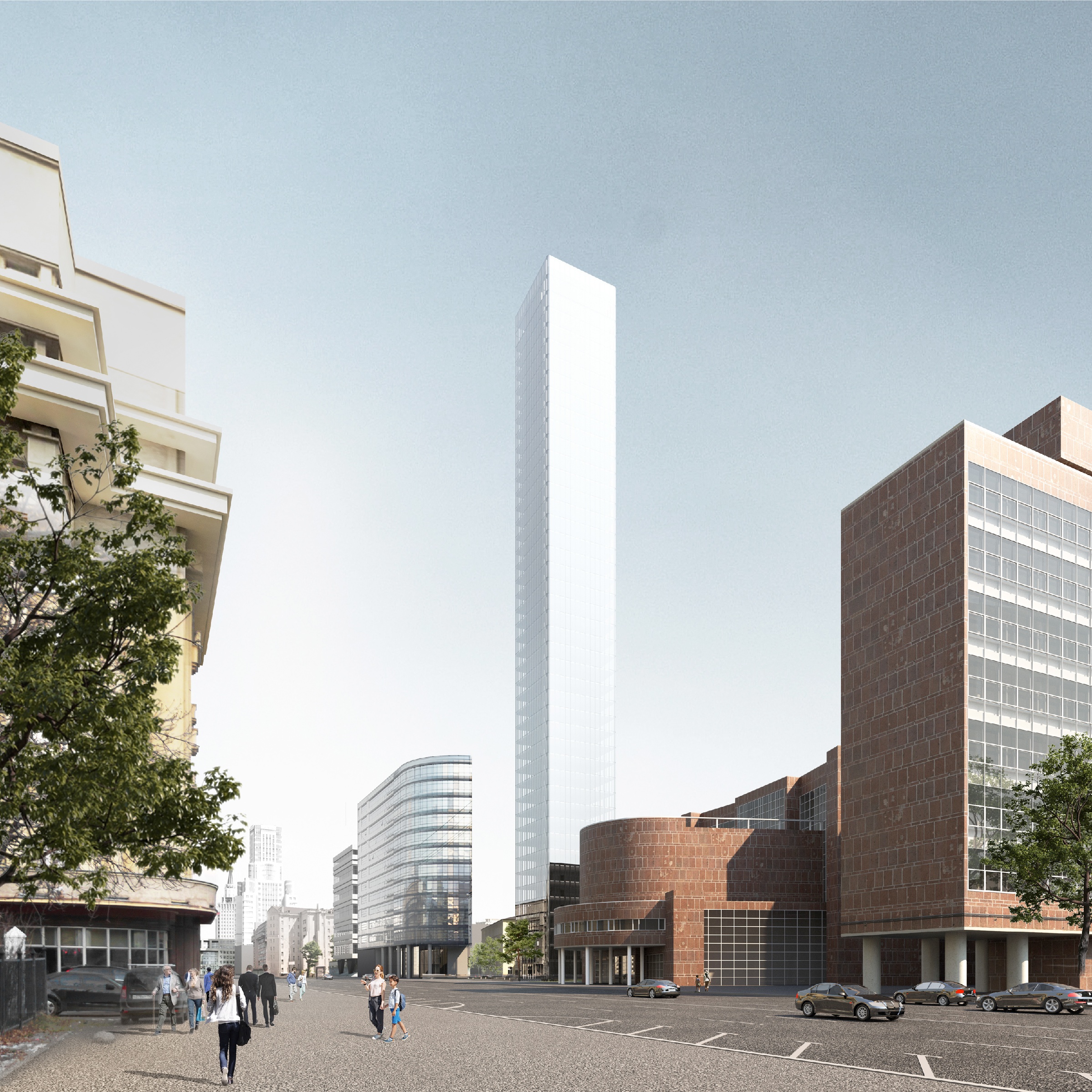 Визуализация концепции застройки участка возле Здания Центросоюза. Архитектурное бюро Сергея Скуратова