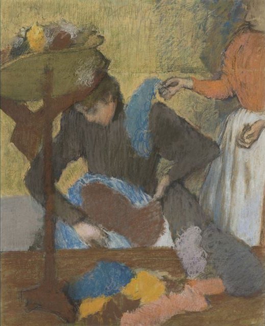 Chez la modiste by Edgar Degas, 1905-1910, pastel.jpg