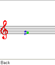 При проигрывании мелодии ноты динамически отображаются на нотном стане