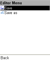 Меню сохранения записи.