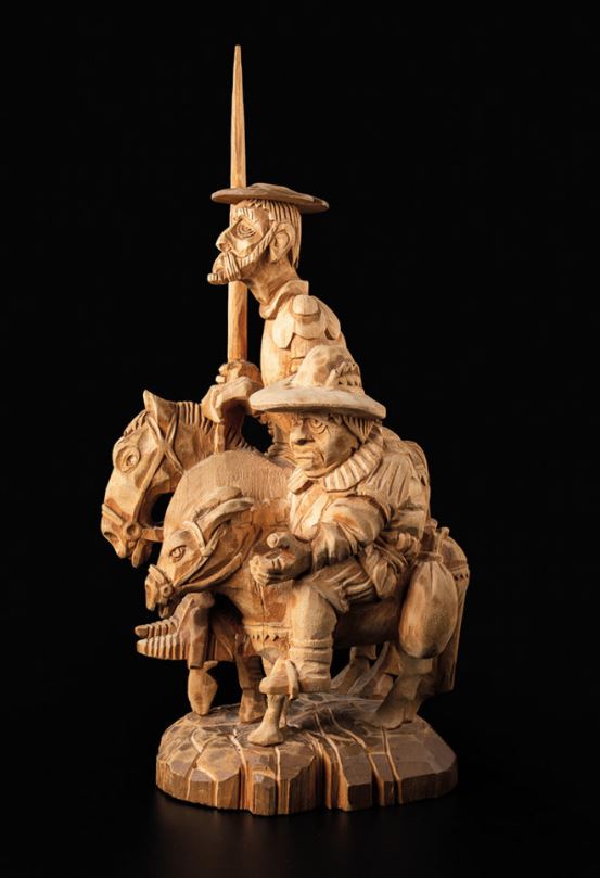 Дон Кихот и Санчо Панса, выполнены в технике скульптурной резьбы по дереву