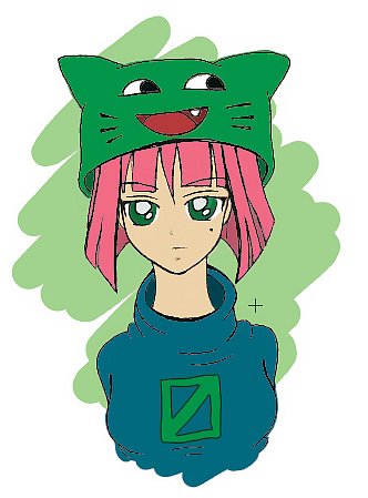 Нуль-тян с розовыми волосами