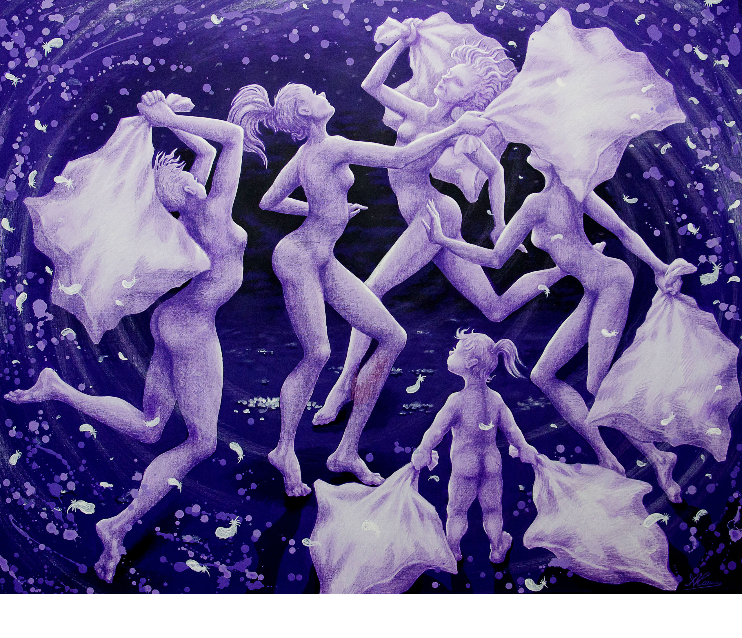 «Метель», 2020 год. (Холст, графит, акрил. 120x150)