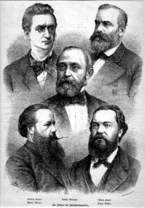 Файл:Führer der Fortschrittspartei Ludwig Loewe Rudolf Virchow Albert Haenel Albert Traeger Eugen Richter.jpg